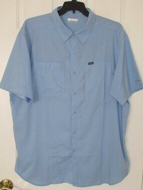 Columbia Omni-Shade Mens S/S Powder Blue Quick Dry Vented Active Shirt NWOT - 1X